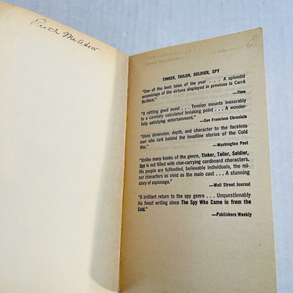 Tinker Taylor Soldier Spy John Le Carre Paperback Vintage Collectible 1974 - Picture 2 of 6